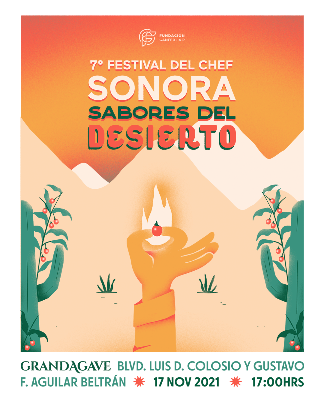 Poster oficial del Festival del Chef Sonora en honor al chiltepín. 