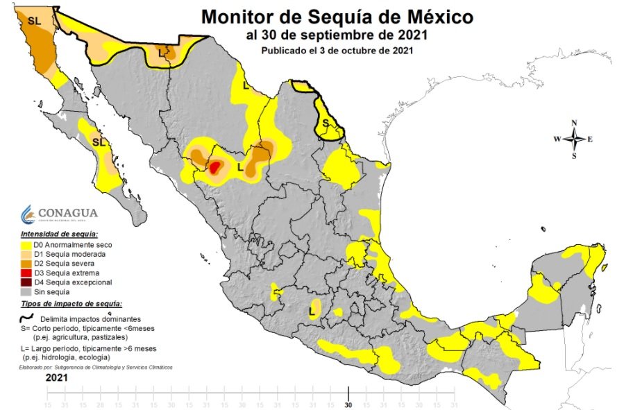 MAPA monitor de sequía de México