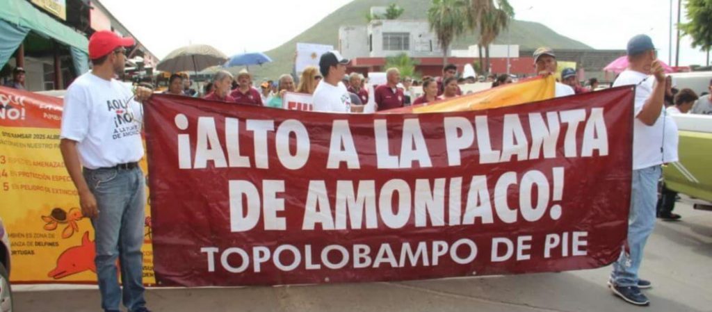 Protesta en contra de planta de amoniaco en Topolobampo