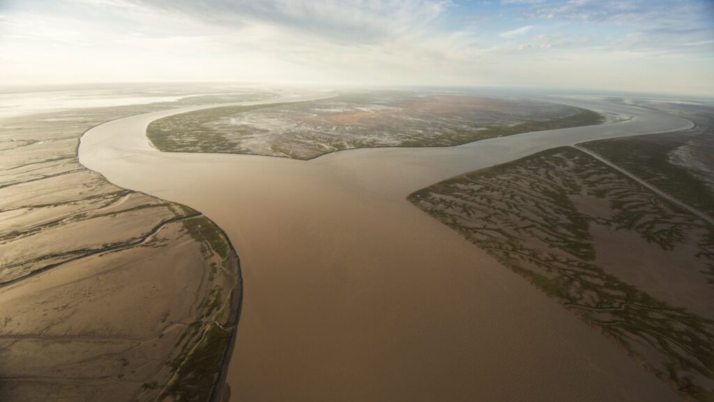 vista aerea delta de río colorado