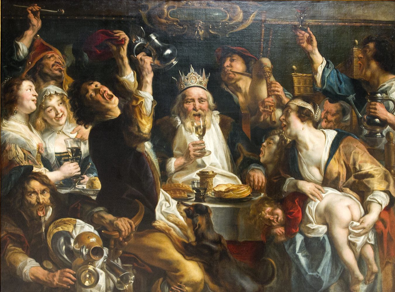 Pintura El Rey Bebe por Jacob Jordaens, 1640 