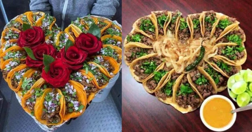 Rosca de tacos para Día de San Valentín