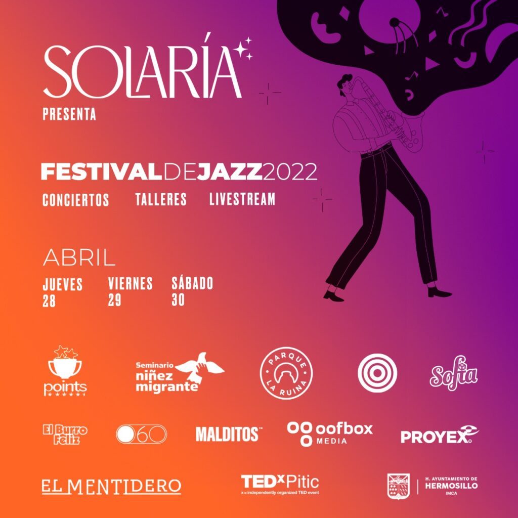 Cartel oficial de Solaría Festival de Jazz. FOTO: Cortesía Solaría.