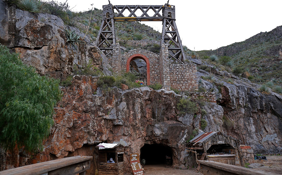 Entrada a la mina en Mapimí.