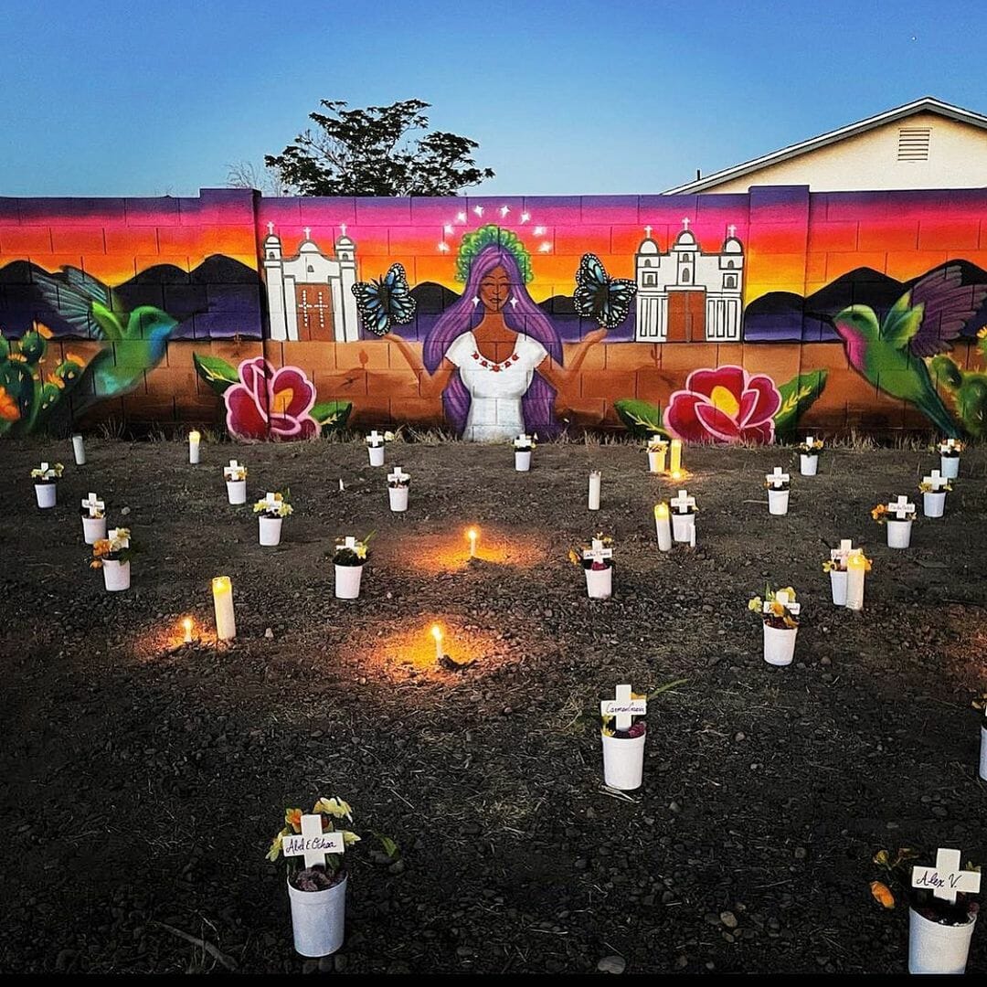 Mural en Arizona de influencia yaqui en honor a víctimas del covid