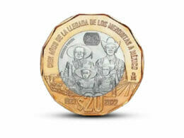 Moneda de 20 pesos que conmemora llegada de los menonitas a México