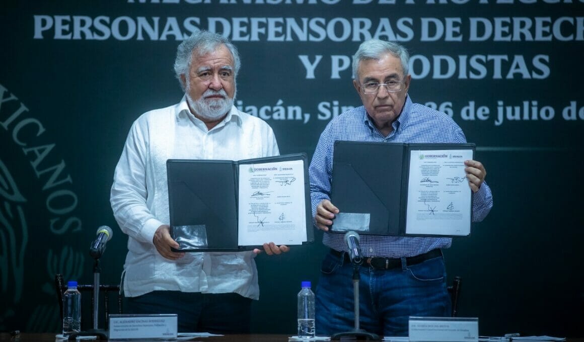 Firman convenio Mecanismo de Protección para Personas Defensoras de Derechos Humanos y Periodistas, y el estado de Sinaloa