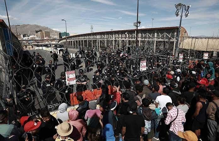 Migrantes en la frontera de Ciudad Juárez