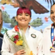 Alexa Moreno y Natalia Escalera en el podium del Campeonato Panamericano de Gimnasia Artística.