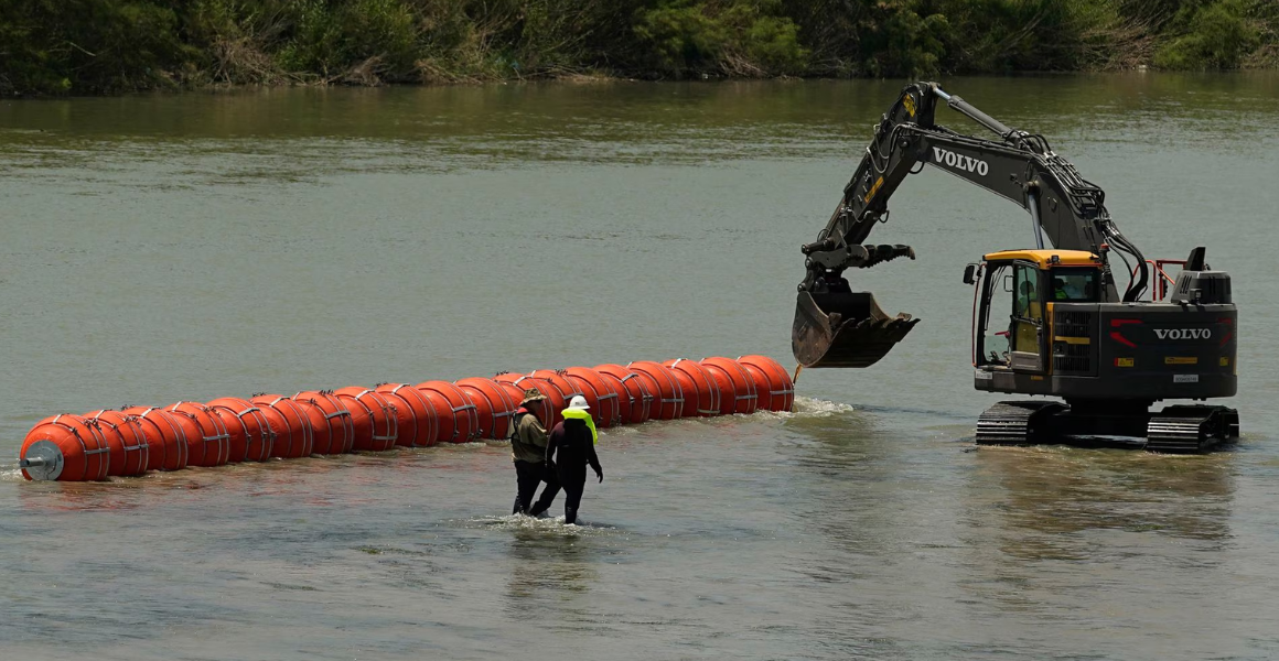México y Estados Unidos trabajarán para retirar boyas del Río Bravo.