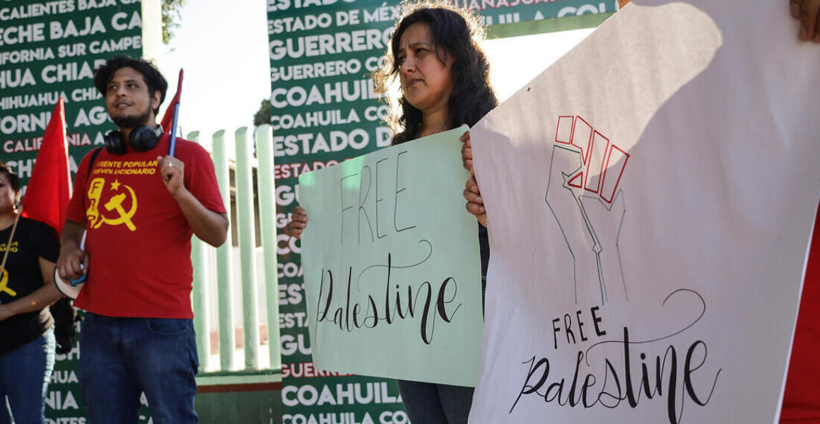 Activistas y migrantes de Tijuana se unen en protesta a favor de Palestina