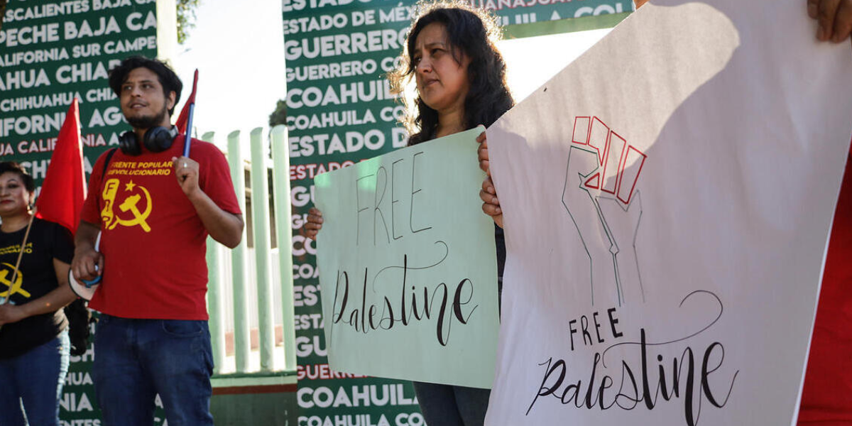 Activistas y migrantes de Tijuana se unen en protesta a favor de Palestina