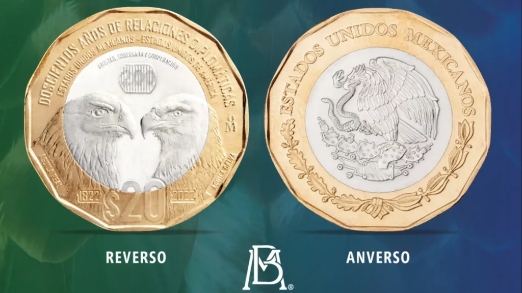 la nueva moneda de 20 pesos relacion estados unidos mexico