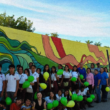 Estudiantes pintan el mural más largo de Sinaloa en Villa Juárez, Navolato