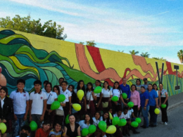 Estudiantes pintan el mural más largo de Sinaloa en Villa Juárez, Navolato